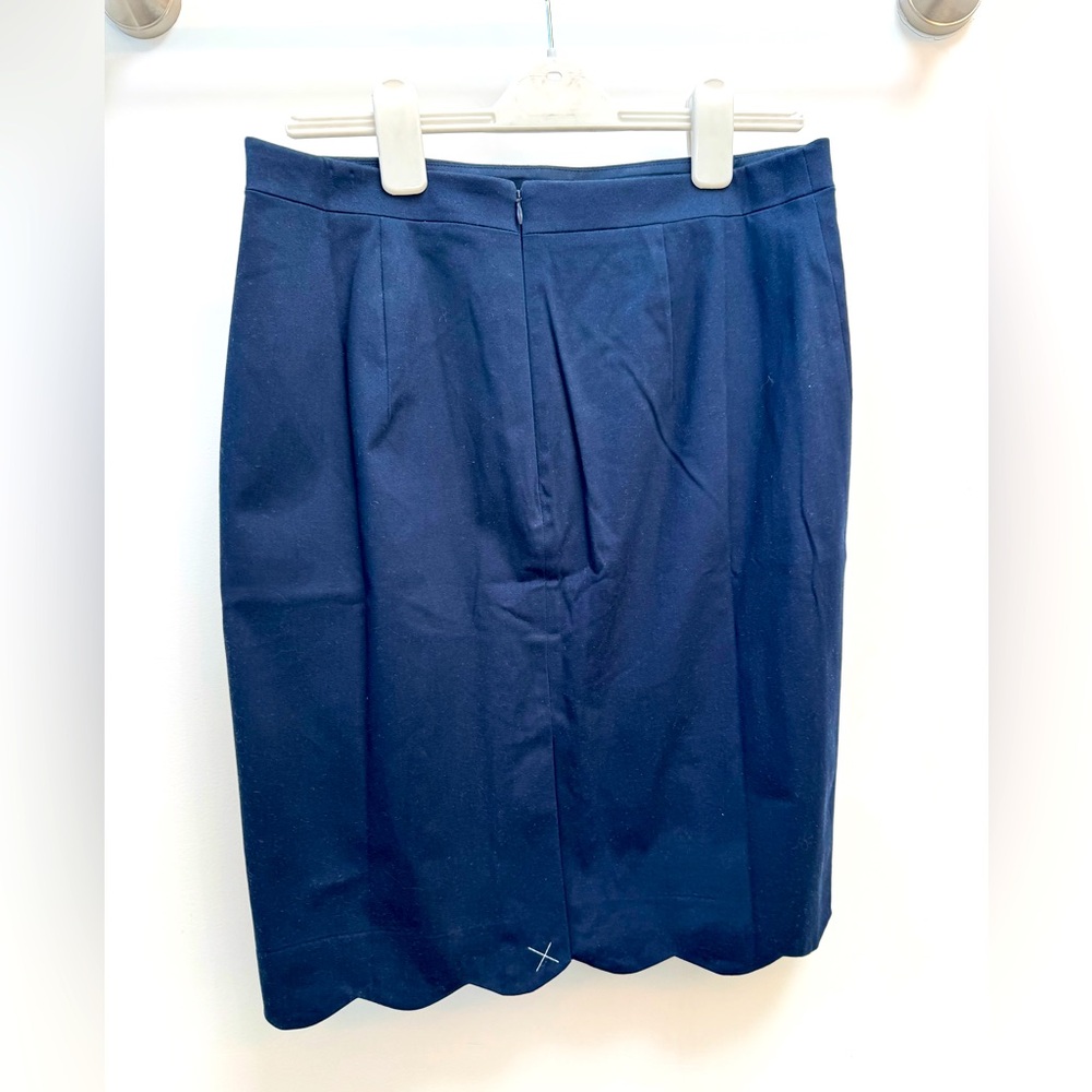 J.Crew navy blue scalloped skirt